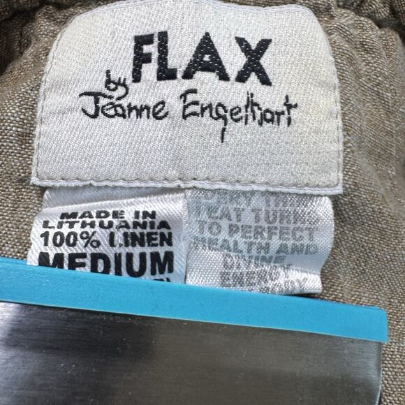 Vintage FLAX Earthy Oversized Linen Blouse Textured Top Boho Cleangirl Indie M - Picture 5 of 5